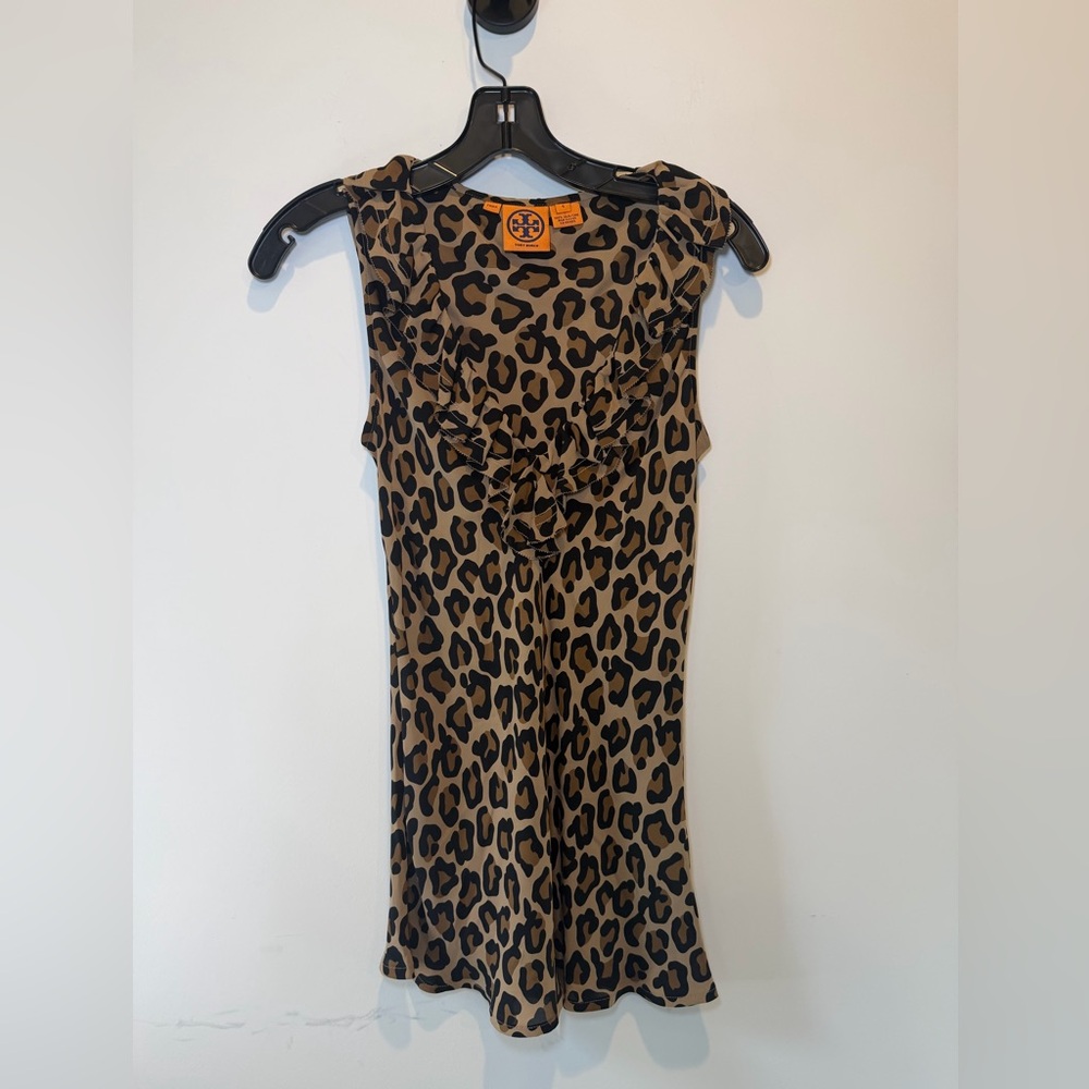 Tory Burch Leopard Print Silk Top